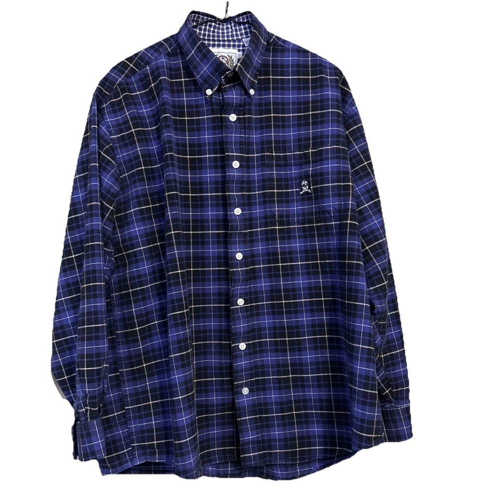 CINCH Men's L Purple Plaid Long Sleeve Collared Shirt Button Down RN17901